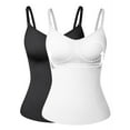 thumbnail image 1 of 2 Packs Shapewear Camisoles with Built in Padded Bras Tummy Control Compression Tank Tops for Women Body Shaper, 1 of 7