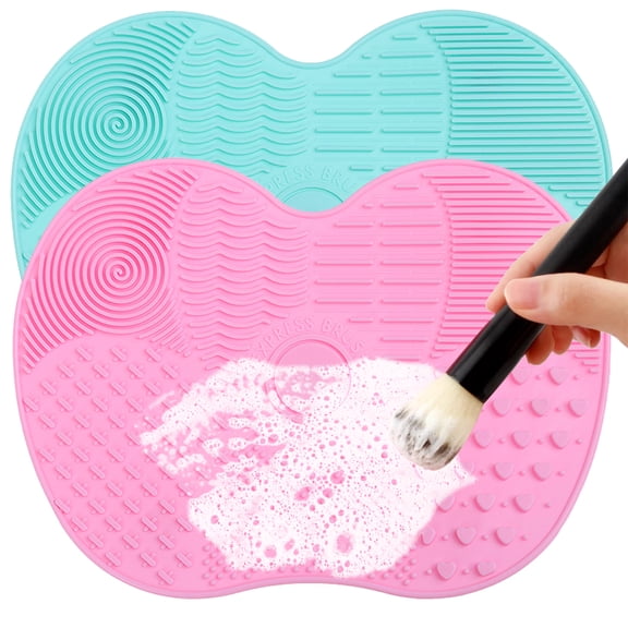 2-Packs Silicone Makeup Brush Cleaner Pad Washing Scrubber Board Cleaning Mat Hand Tool
