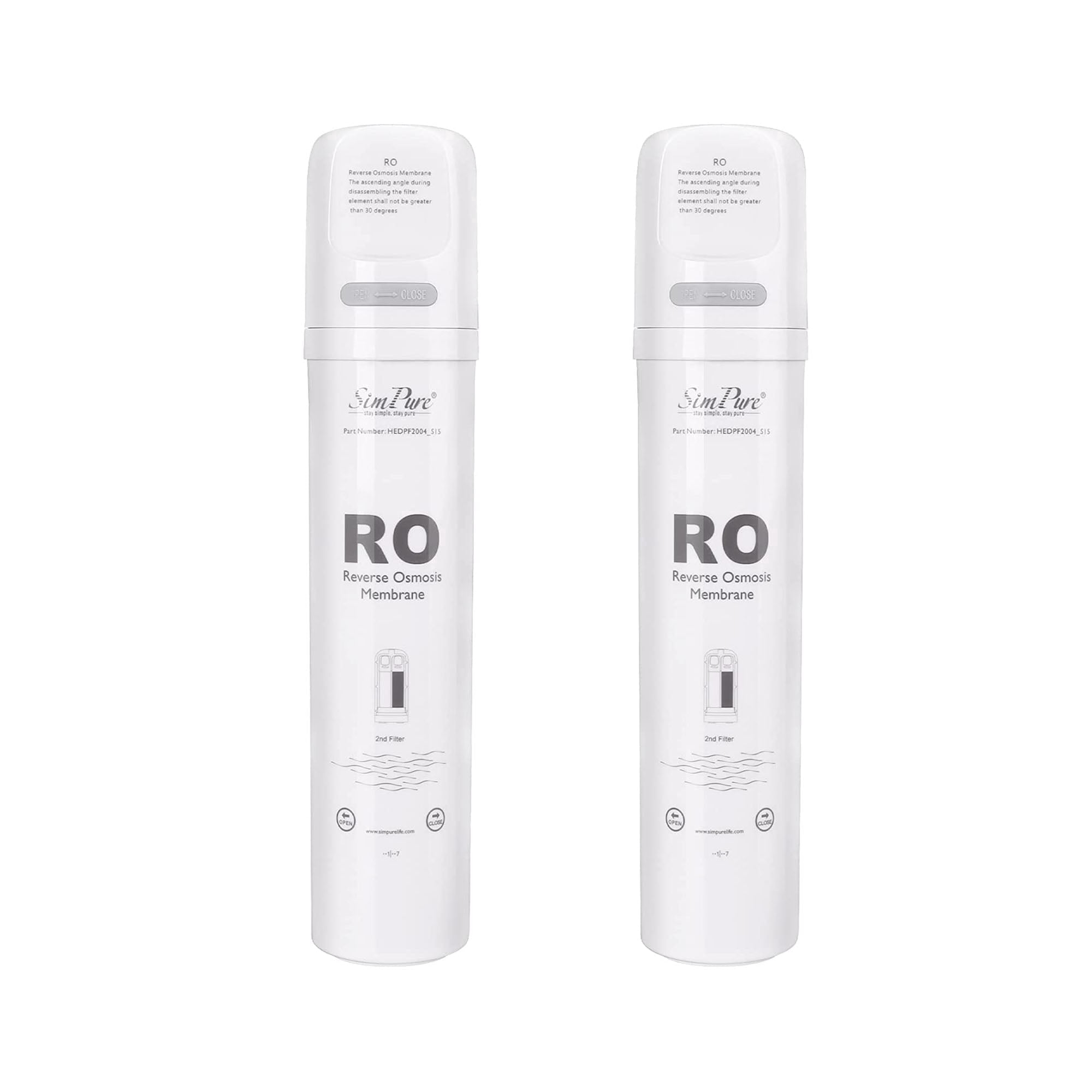 2 Packs SimPure Y7/Y7P Series RO Filter Replacement Cartridge for Y7, Y7P-W, Y7P-BW RO Water System, 100 GPD