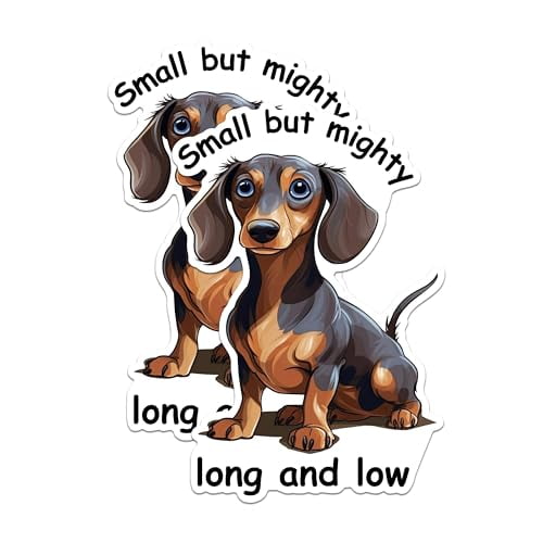 (2 Packs) Small But Mighty Long and Low Magnets - Dachshund Breed Magnets - 5 Inches On Longest Side - Premium Magnet - for Fridges, Toolboxes, Cars - Made in USA - MAG2338