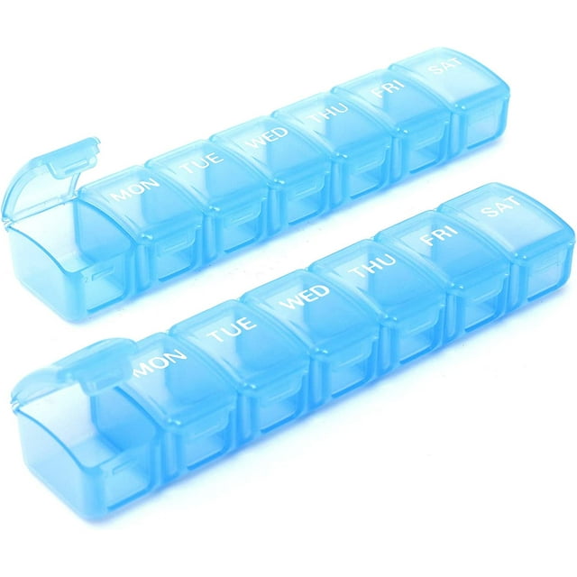 2 packs small weekly pill organizer pocket daily pill case pill box for