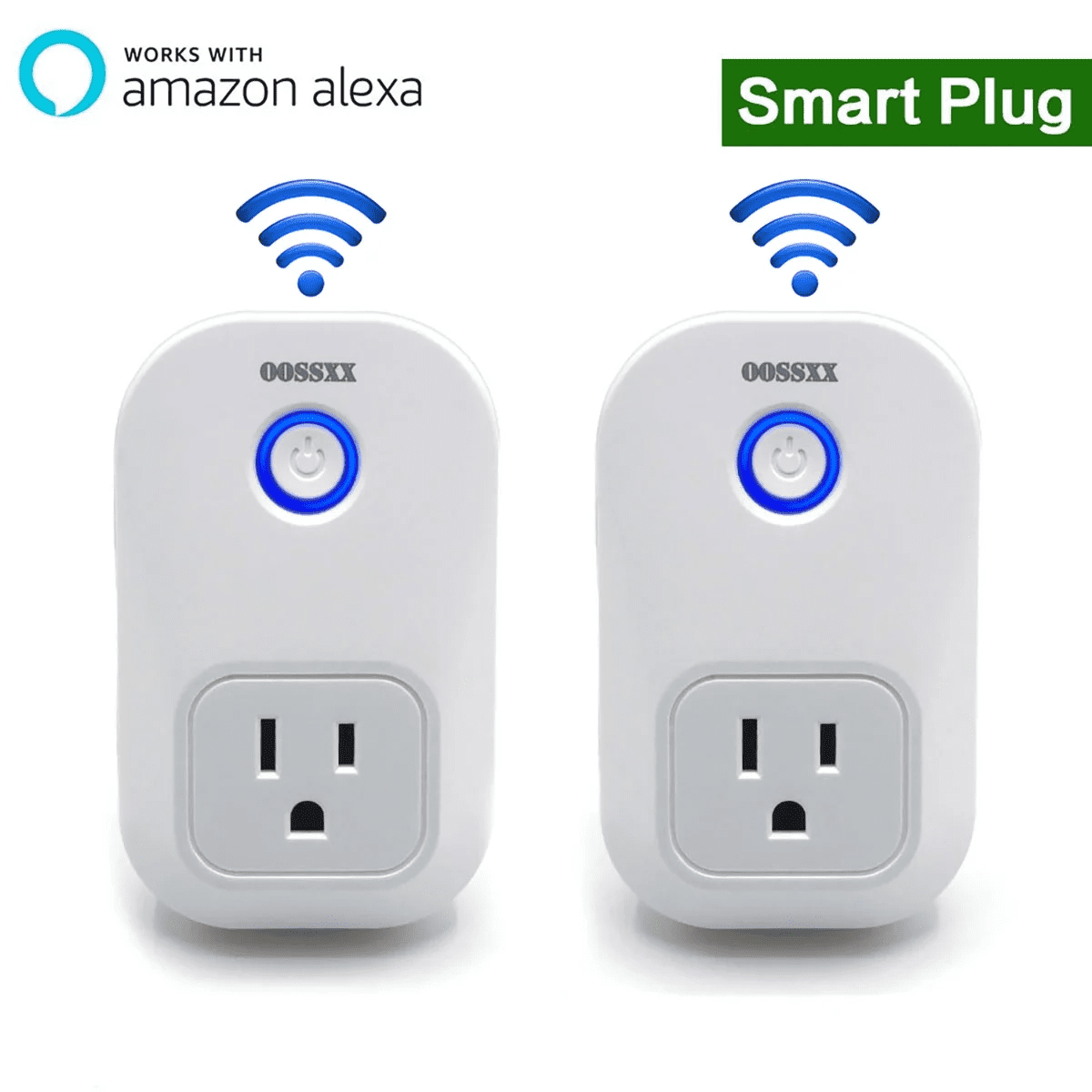 2 Packs Smart Plug 10A 120V Mini WiFi Plug Smart Outlet Type 1 Smart Sockets Remote Control Plugs with Voice Control Timer Schedule