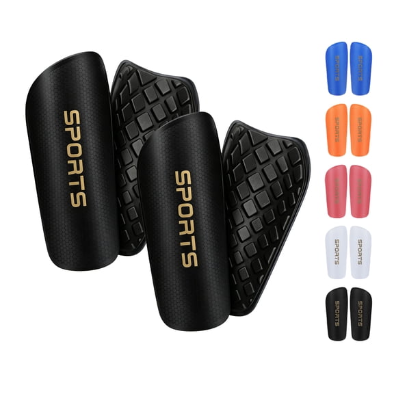 2 Packs Soccer Shin Protector PP EVA Honeycomb Shell & Grid EVA Buffer Foam,Multiple Colors & Size Curve-Fit Anti-Collision Shock Absorption for Football/Soccer Sports Protection