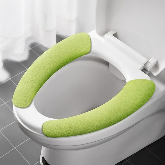 2 Packs Soft Toilet Seat Cushion Cover, Comfortable & Washable, Adhesive Non-Slip Pad for Home Bathroom, Hygienic Removable Toilet Seat Protector, Velvet Fabric, Easy Installation and Cleaning