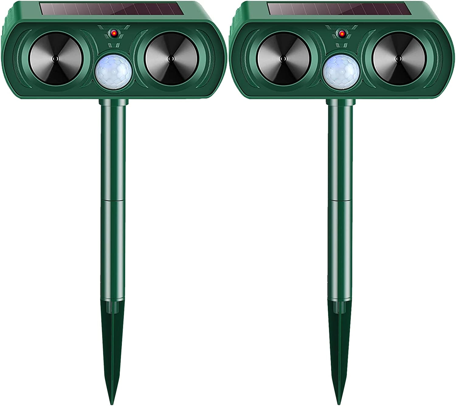 2 Packs Solar Ultrasonic Animal Repeller, Waterproof Deterrent with PIR ...