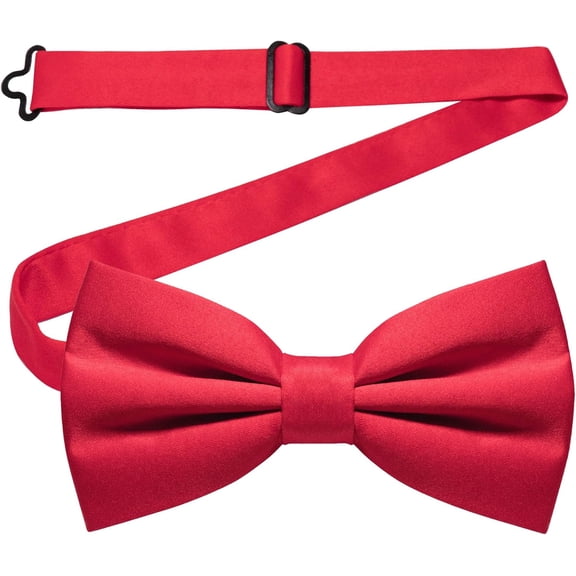 2 Packs Solid Color Pre-tied Bow Tie Adjustable Bowtie for Men