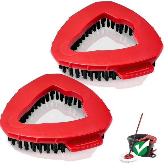 2 Packs Spin Mop Scrub Brush Head Compatible with O Cedar Easywring 1 Tank System, Stiff Bristle Cleaning Brush for Kitchen Bathroom and Various Hard Surfaces