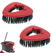 2 Packs Spin Mop Scrub Brush Head Compatible with O-Cedar / Vileda EasyWring 1-Tank, Hard Bristle Cleaning Brush for Bathroom Kitchen Wall Tile