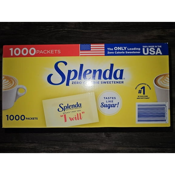 2 Packs Splenda No Calorie Sweetener Portion Packets 1000 ct 2.2 lbs Each Pack