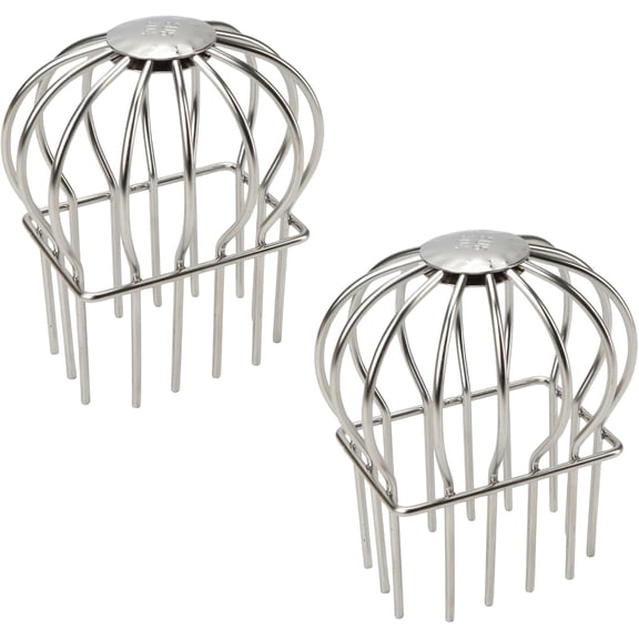 2 Packs Square Gutter Downspout Guard 304 Stainless Steel Cover Filter Strainer fit for 2"x3" Drains HeavyDuty Rigid Down spout Protectors Stop Leaves Seeds Debris Roofs Gardens