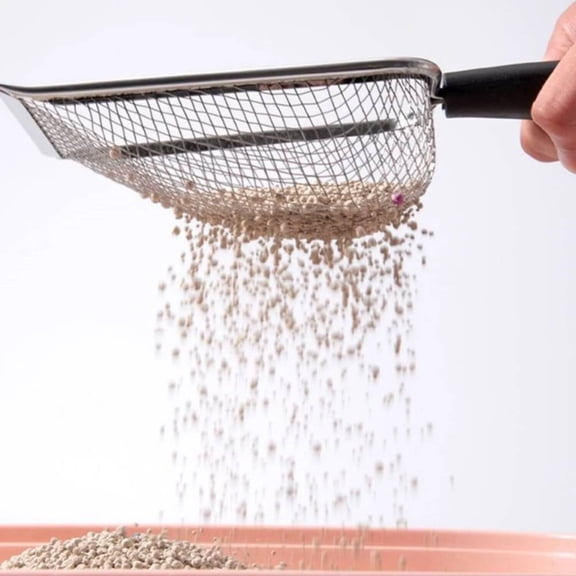 2 Packs Stainless Steel Litter Sifter Fine Mesh Reptile Poop Scooper Sand Shovel Metal Scoops Cleaner for Substrate and Bedding