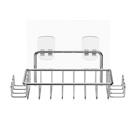 2 Packs Stainless Steel Soap Holder Wall Mount with Drainage Holes for Bathroom Kitchen Sink 304 Rustproof Soap Dish Basket Mesh Rack Storage Organizer