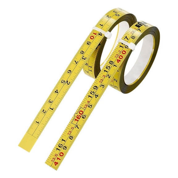 2 Packs Steel Self-Adhesive Measuring Tape, Right to Left Reading 410cm or 161-Inch Imperial and Metric Ruler Tape