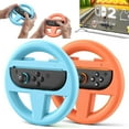 thumbnail image 1 of 2 Packs Steering Wheel for Nintendo Switch 2 Joy Con, Switch 2 Racing Wheel for Mario Kart World & 8 Deluxe, NS2 Racing Games Accessories with Ergonomic Design and Easy to Install - Black, 1 of 7