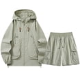 thumbnail image 1 of 2 Packs Summer Sun Protection Hoodie for Womens Front Zipper Sun-Protective Clothing Upf 50+ Long Sleeve Tops Rash Guard UV SPF T-Shirts Athletic Stretch Shorts SPF Hiking Tops Outdoor 2025, 1 of 5
