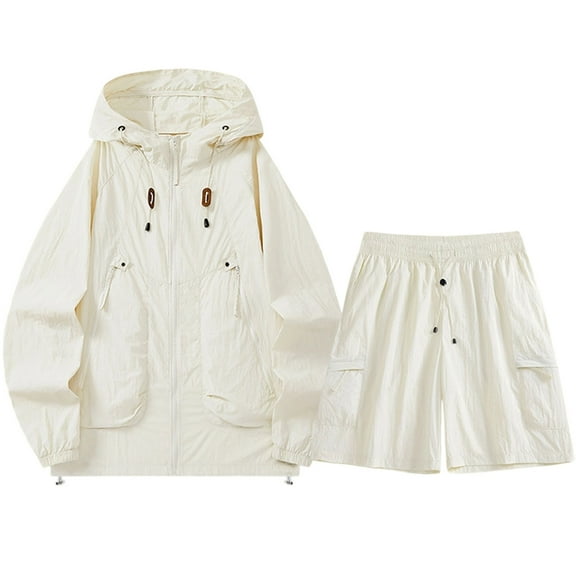 2 Packs Summer Sun Protection Hoodie for Womens Front Zipper Sun-Protective Clothing Upf 50+ Long Sleeve Tops Rash Guard UV SPF T-Shirts Athletic Stretch Shorts SPF Hiking Tops Outdoor 2025