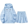 thumbnail image 1 of 2 Packs Summer Sun Protection Hoodie for Womens Front Zipper Sun-Protective Clothing Upf 50+ Long Sleeve Tops Rash Guard UV SPF T-Shirts Athletic Stretch Shorts SPF Hiking Tops Outdoor 2025, 1 of 5