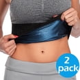 thumbnail image 1 of 2 Packs Sweat Sauna Waist Trainer for Women Non Slip Tummy Trimmer Band for Workout Lower Belly, 1 of 7