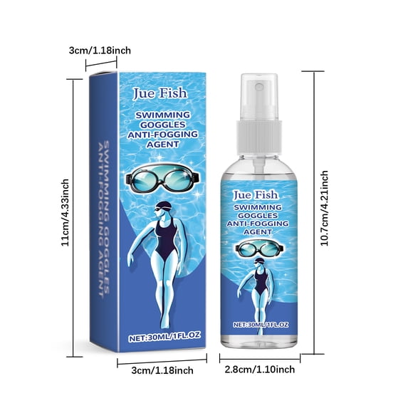 2 Packs Swimming Goggles Anti Fog Spray 40ml Long Lasting 8 Hours Underwater Clear Vision Swimming Pool Gear for Adults No Stains Safe Formula Lens Protector