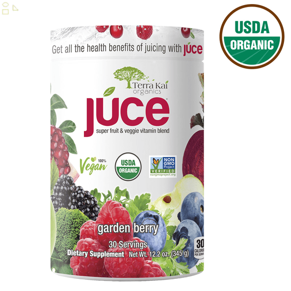 Terra Kai USDA Organic 64 Organic Superfoods Daily Fruit & Veggie Powder, 12.2 Oz | 4 Times More Compare to Natrol JuiceFestiv Daily Fruit & Veggie, 120 Capsules