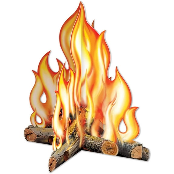 2 Packs Three Dimensional Cardstock Paper Campfire Centerpiece Summer Camping Theme Western Party Decorations
