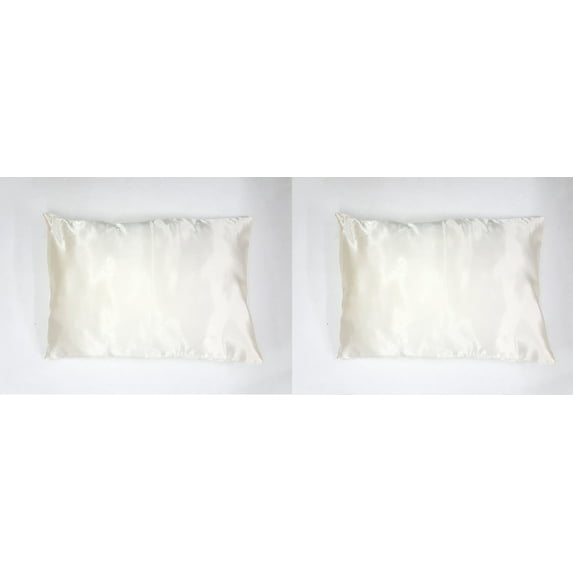 2 Packs Toddler Travel Pillow Case Pillowcases Quality Satin, Side Zipper Enclosure (Cream, 2 Pack Toddler)