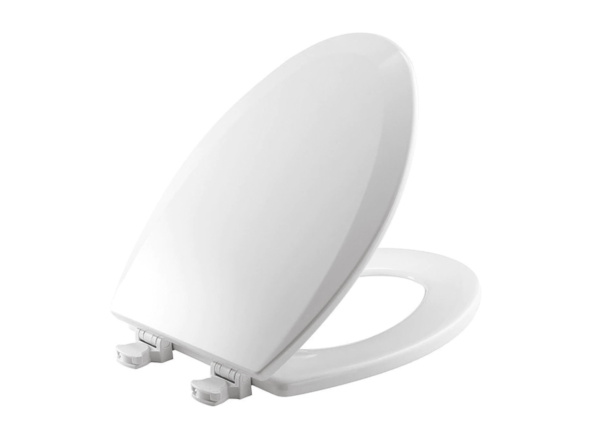 (2 Packs) Toilet Seat, With Cover, Enameled Wood, Elongated, White