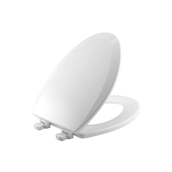 (2 Packs) Toilet Seat, With Cover, Enameled Wood, Elongated, White