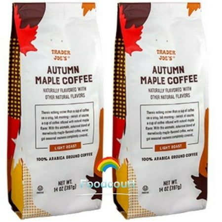 2 Packs Trader Joe's Autumn Maple Ground Coffee Light Roast 14oz Each