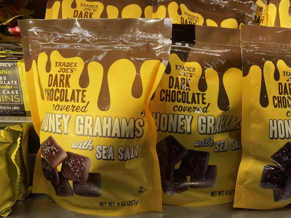 2 Packs Trader Joe's Dark Chocolate Covered Honey Grahams w/Sea Salt 8