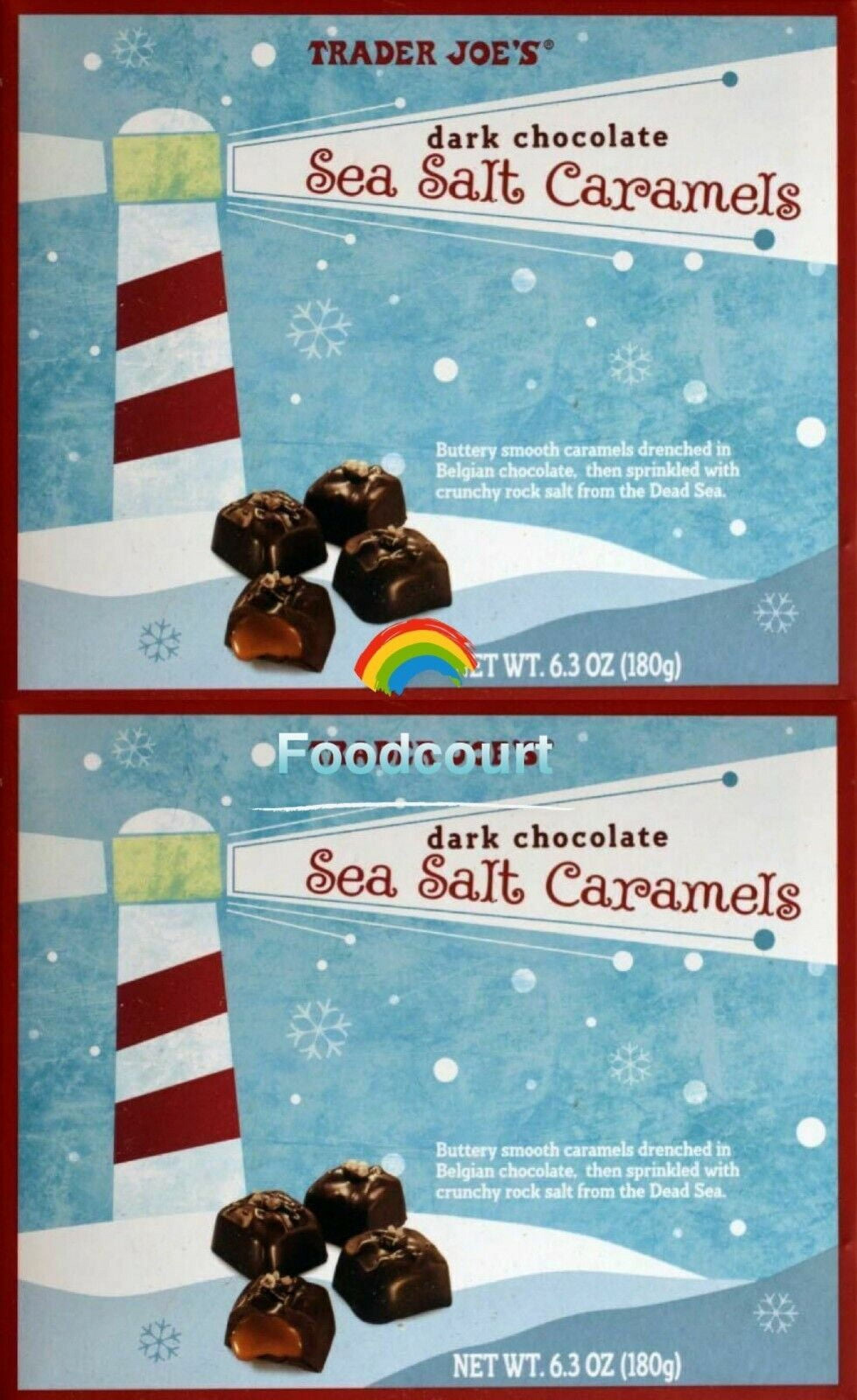 2 Packs Trader Joe’s Dark Chocolate Sea Salt Caramels 6.3 oz Each