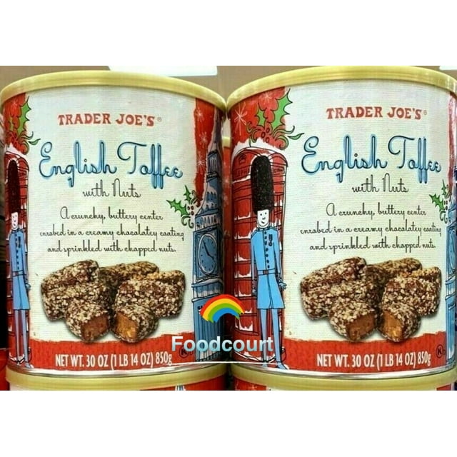 2 Packs Trader Joe's English Toffee with Nuts 30 oz Each