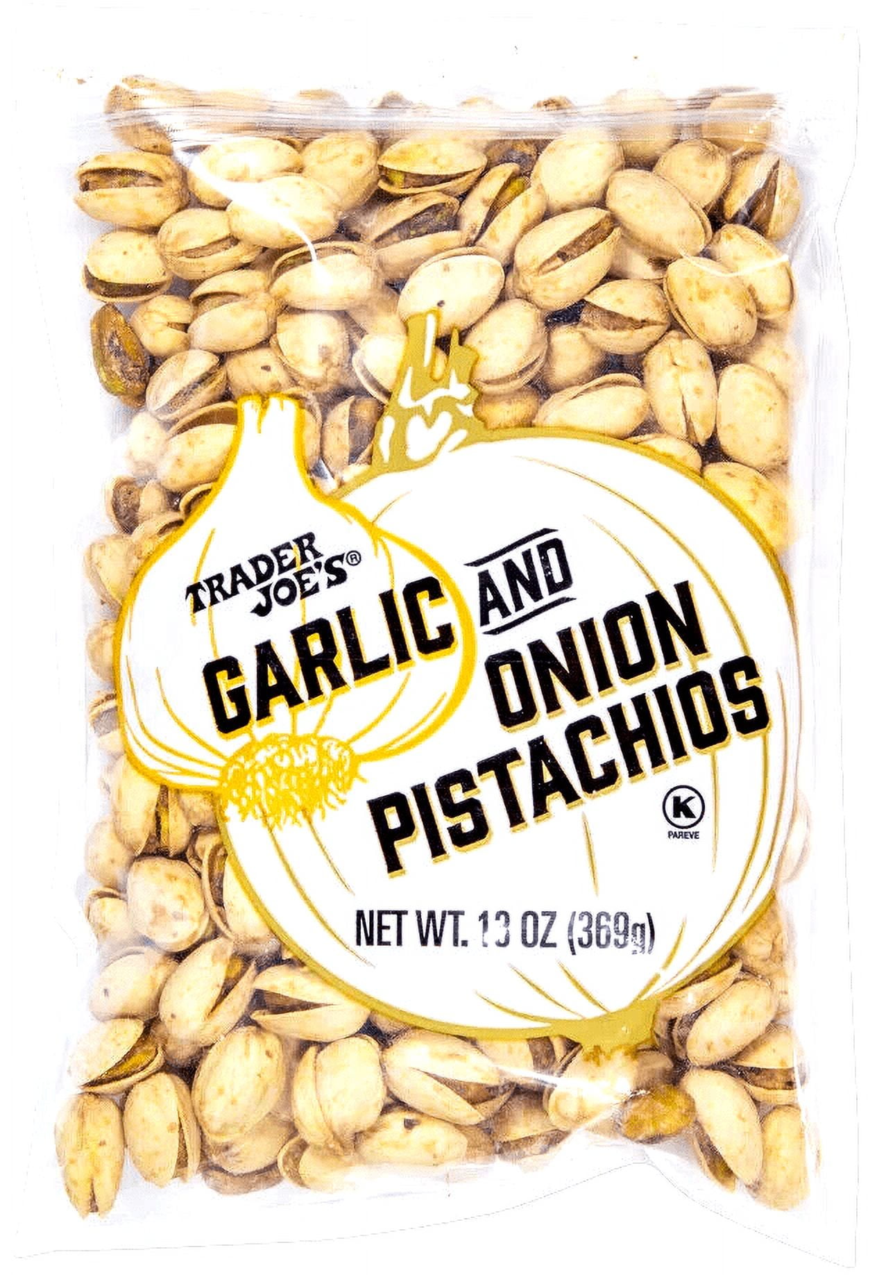 2 Packs Trader Joe's Garlic and Onion Pistachios 13 oz Each Pack