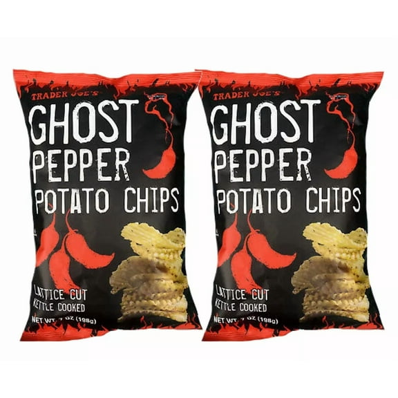 2 Packs Trader Joe's Ghost Pepper Potato Chip Kettle Cooked 7 oz Each Pack