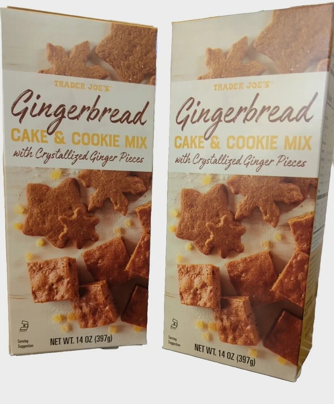 2 Packs Trader Joe's Gingerbread Cake & Cookie Mix 14 oz Each Pack