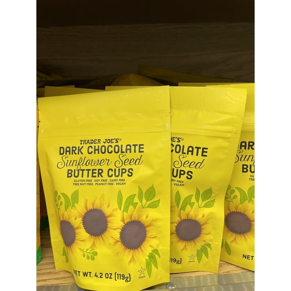 2 Packs Trader Joe's Mini Dark Chocolate Sunflower Seed Butter Cups 4.2 oz Each
