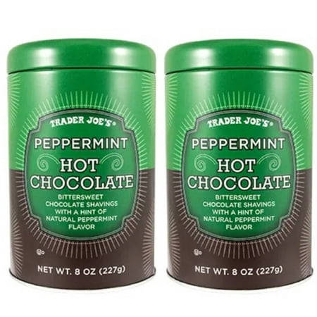 2 Packs Trader Joe's Peppermint Hot Chocolate, 8 oz Each