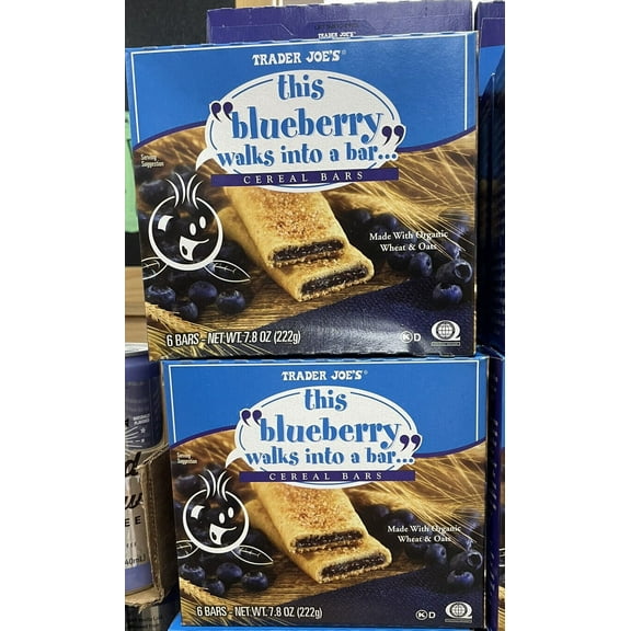 2 Packs Trader Joe's This Blueberry Walks Into A Bar Cereal Bars 7.8 oz Each