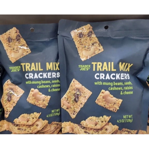 2 Packs Trader Joe's Trail Mix Crackers 4.5 oz Each Pack, Total 9 oz