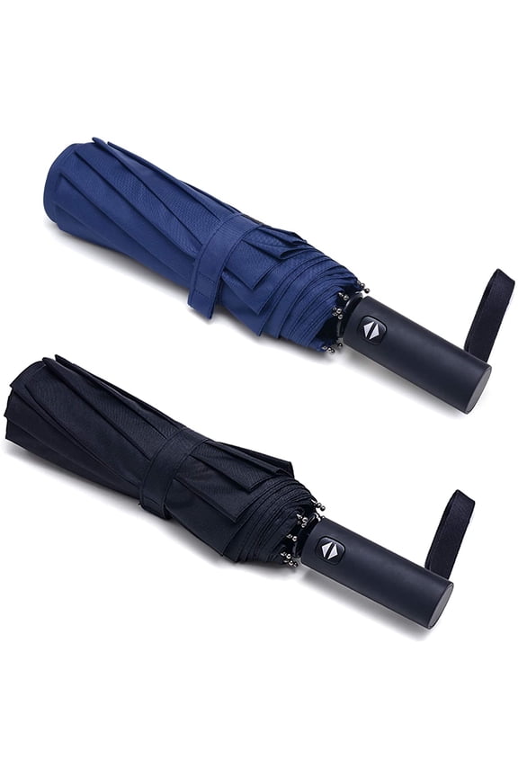 2 Packs Travel Umbrella Windproof Auto Open & Close Collapsible Folding Small Compact Backpack Car travel Essentials Purse Umbrellas for Rain