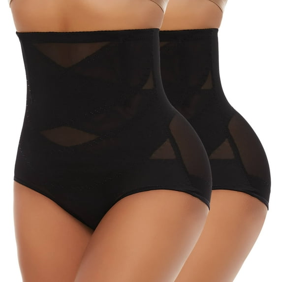 2 Packs Tummy Control Shapewear Panties for Women High Waisted Body Shaper Underwear Seamless Shapewear Panty Girdle