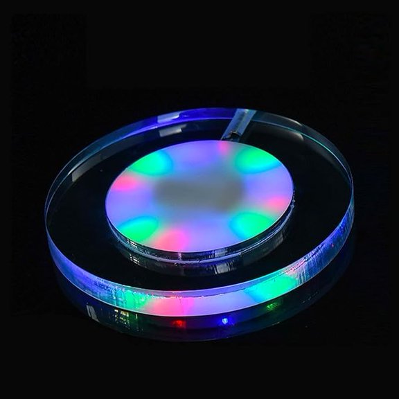 2 Packs USB Rechargeable LED Coaster White Light Up Coasters,LED Sticker Lights,Wine Bottle Lights,Bottle Glorifier Cup Luminous Mat for Drinks