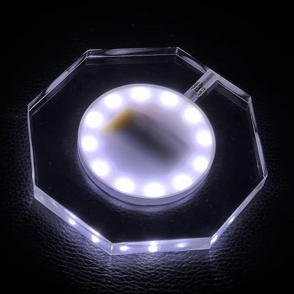 2 Packs USB Rechargeable LED Coaster White Light Up Coasters,LED Sticker Lights,Wine Bottle Lights,Bottle Glorifier Cup Luminous Mat for Drinks