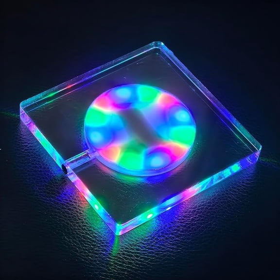 2 Packs USB Rechargeable LED Coaster White Light Up Coasters,LED Sticker Lights,Wine Bottle Lights,Bottle Glorifier Cup Luminous Mat for Drinks