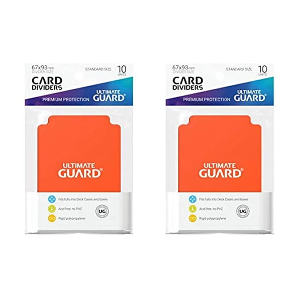 2 Packs Ultimate Guard Orange Card Dividers (10) Standard Size Individual Pack
