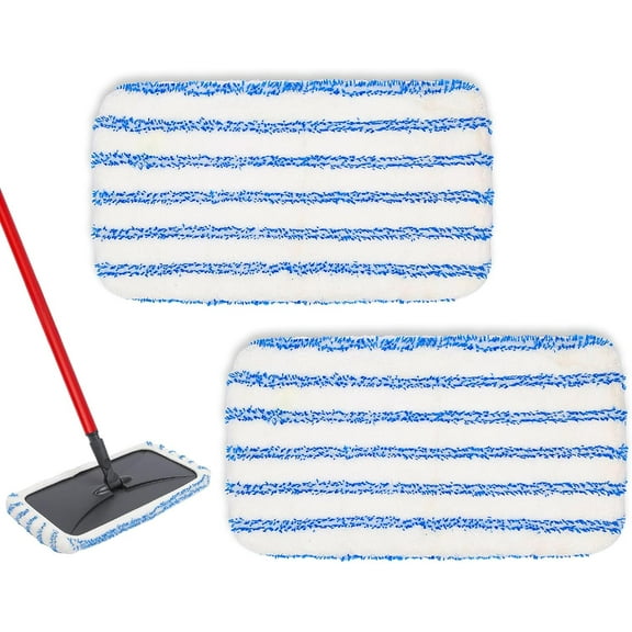 2-Packs The Ultra-fine Fiber mop, Suitable for 16 * 8.4-inch Flat mop, Compatible with O Cedar, Microfiber Mop-Mop Head Pads Refills for Wet and Dry Use, White