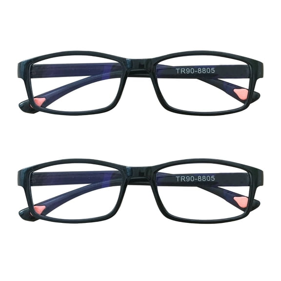 2 Packs Unisex Fashion Rectangular Reading Glasses Blue Light Blocking Readers for Men Women +3.50