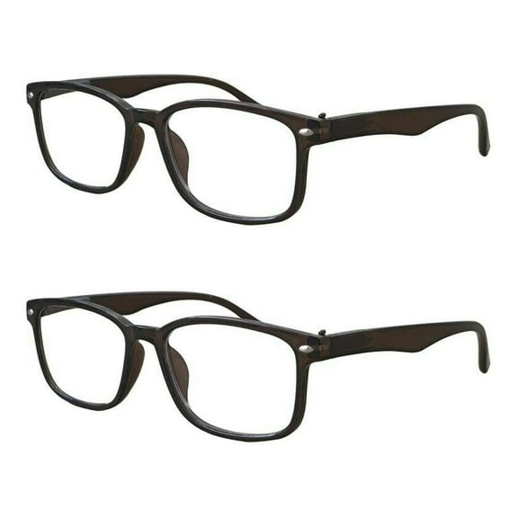 2 Packs Unisex Square Frame Blue Light Blocking Computer Reading Glasses Readers for Men Women +1.00