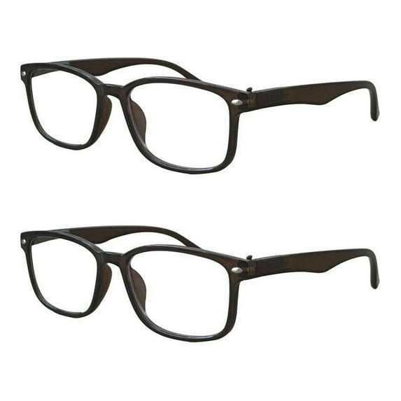 2 Packs Unisex Square Frame Blue Light Blocking Computer Reading Glasses Readers for Men Women +2.00
