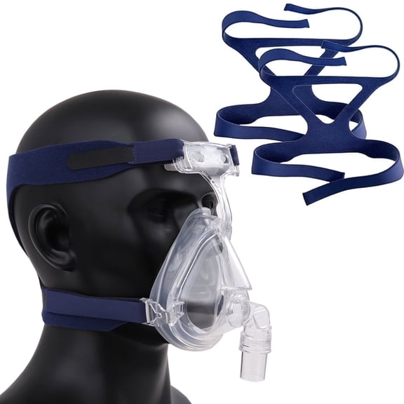 2 Packs Universal Headgear Strap Replacement for Philips Respironics Headgear & ResMed Supplies (2 Headgears Only)--Blue